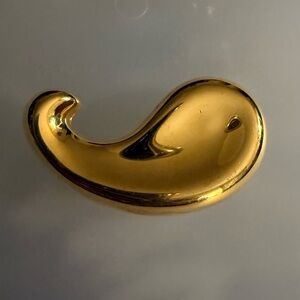 Signed Monet Vintage Gold Tone Modern Paisley Brooch 1980’s 2.5"